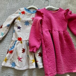 Mini Boden Star Pattern and Pink Sweatshirt Dresses - Perfect for cold weather